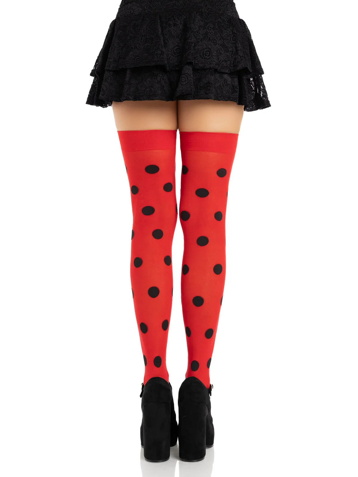 1969 Polka Dot Opaque Thigh Highs