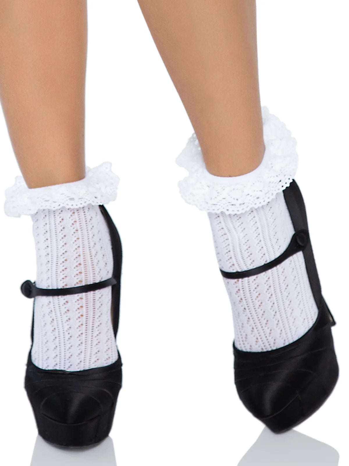 3061 Tobilleras Riley de Ganchillo blanco