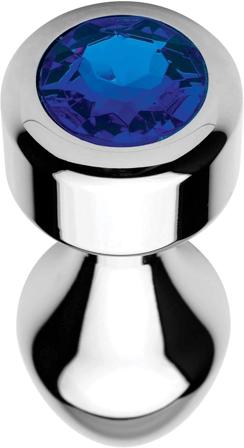 Booty Sparks Weighted Base Aluminum Plug Blue Gem-Large