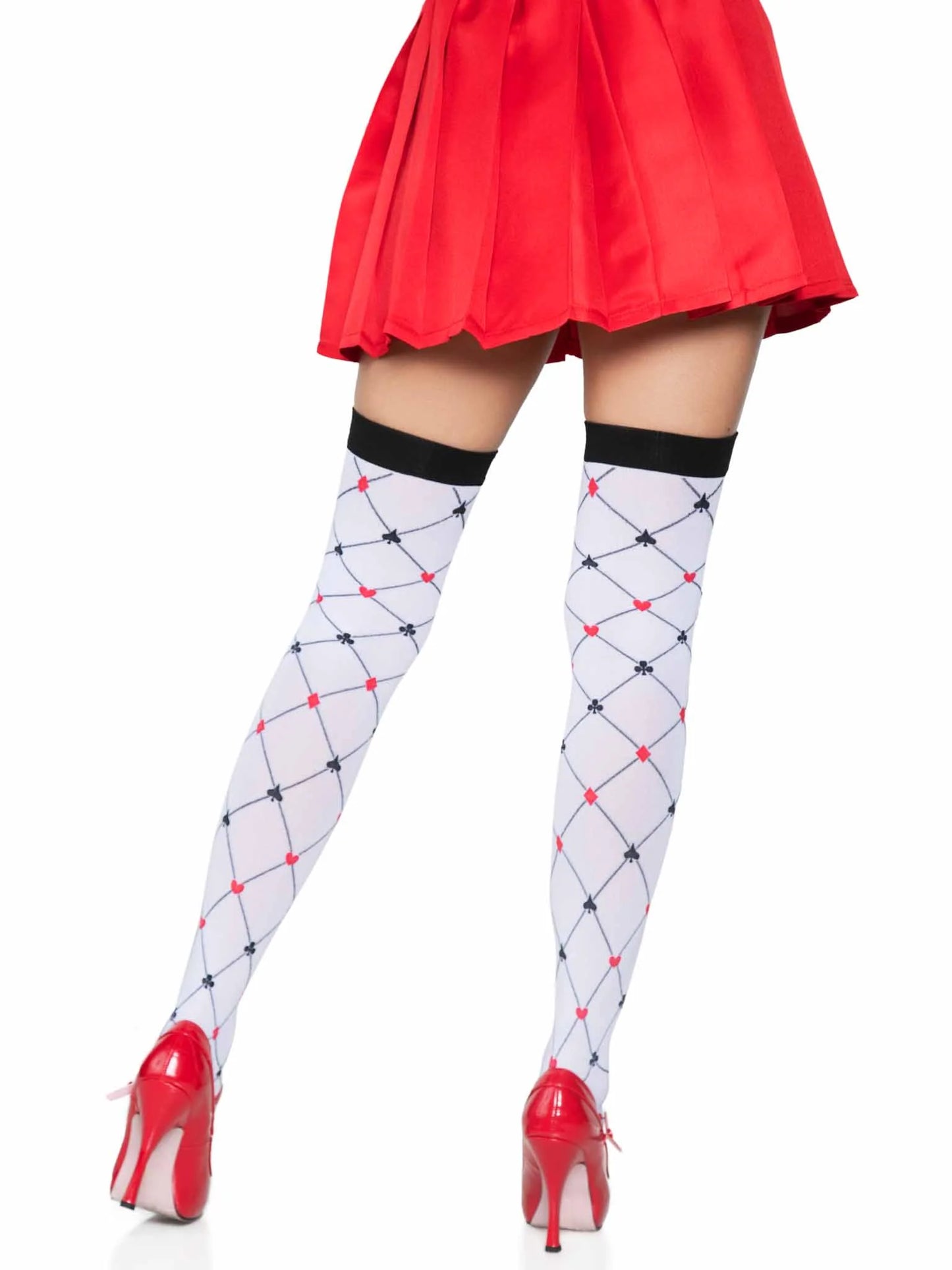 6214 Card Suit Thigh High Stockings