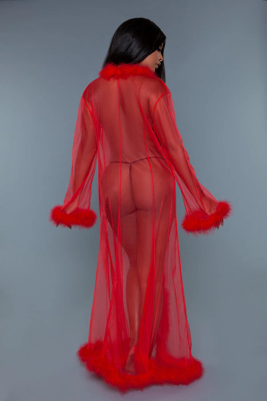 BW1650 Marabou Robe Red