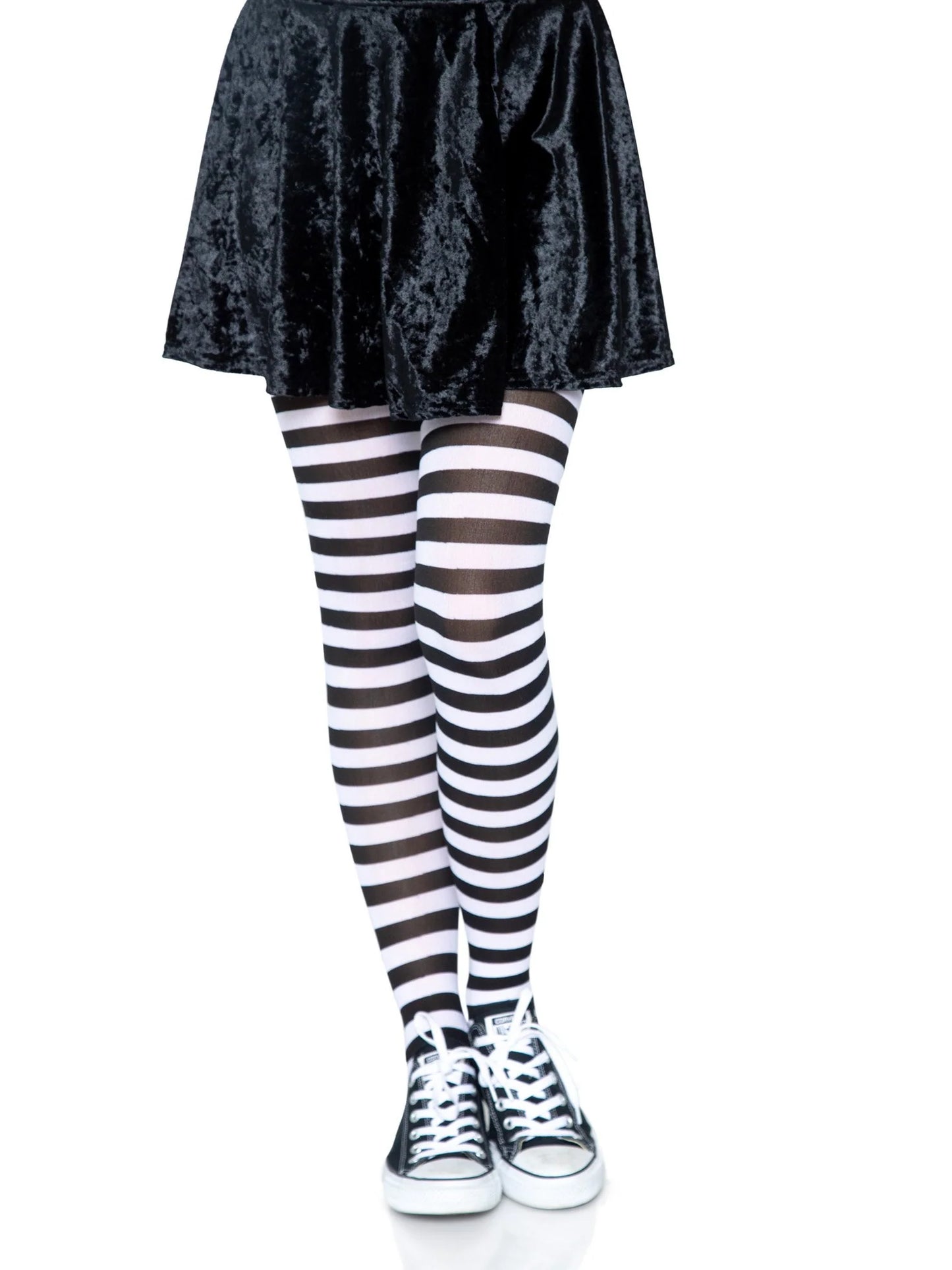 7100 Jada Striped Women's Tights Black and White