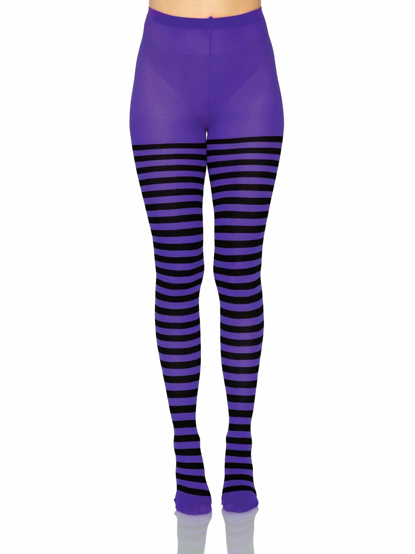 7100 Jada Striped Women's Tights Black and Purple
