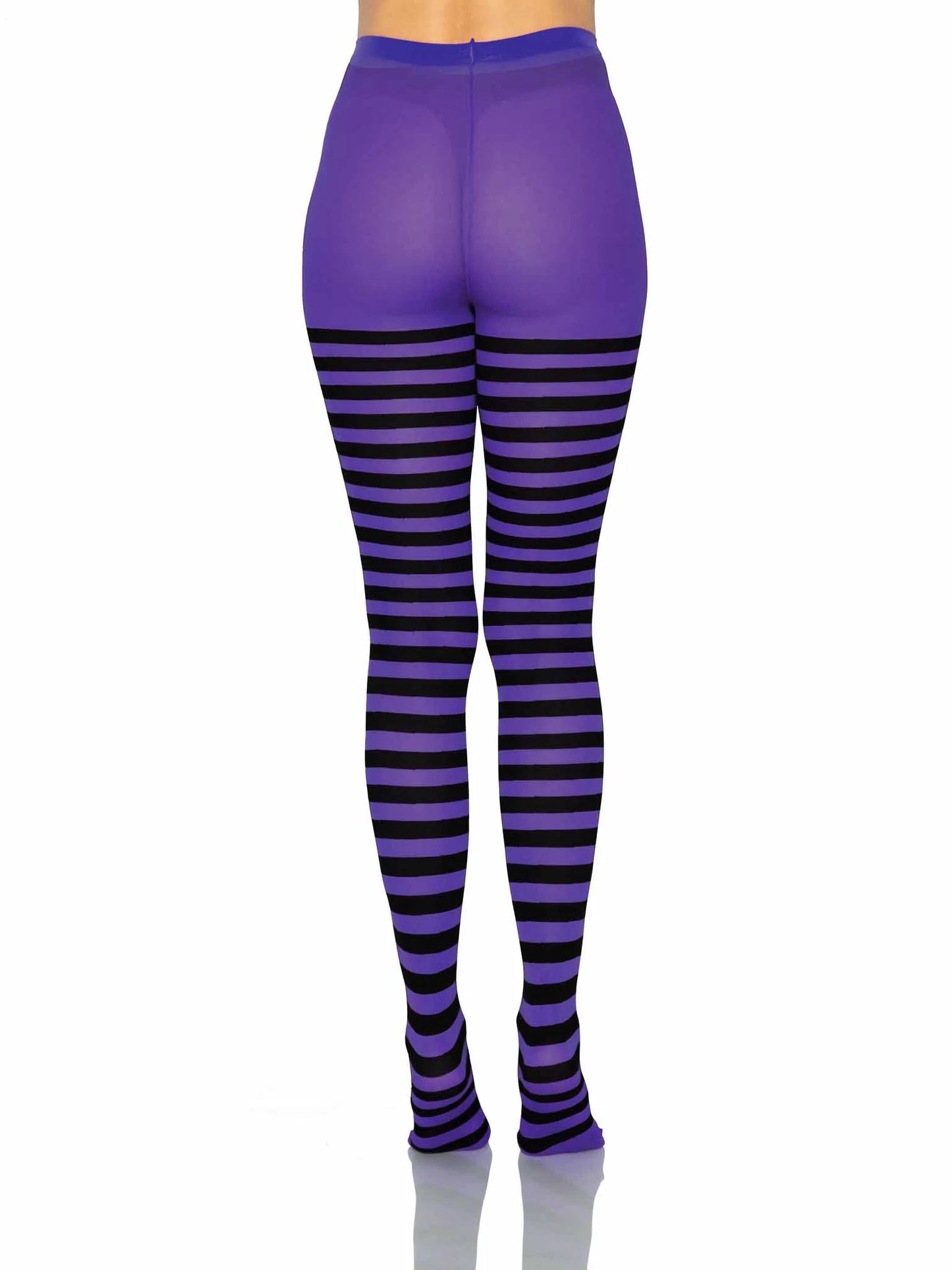 7100 Jada Striped Women's Tights Black and Purple