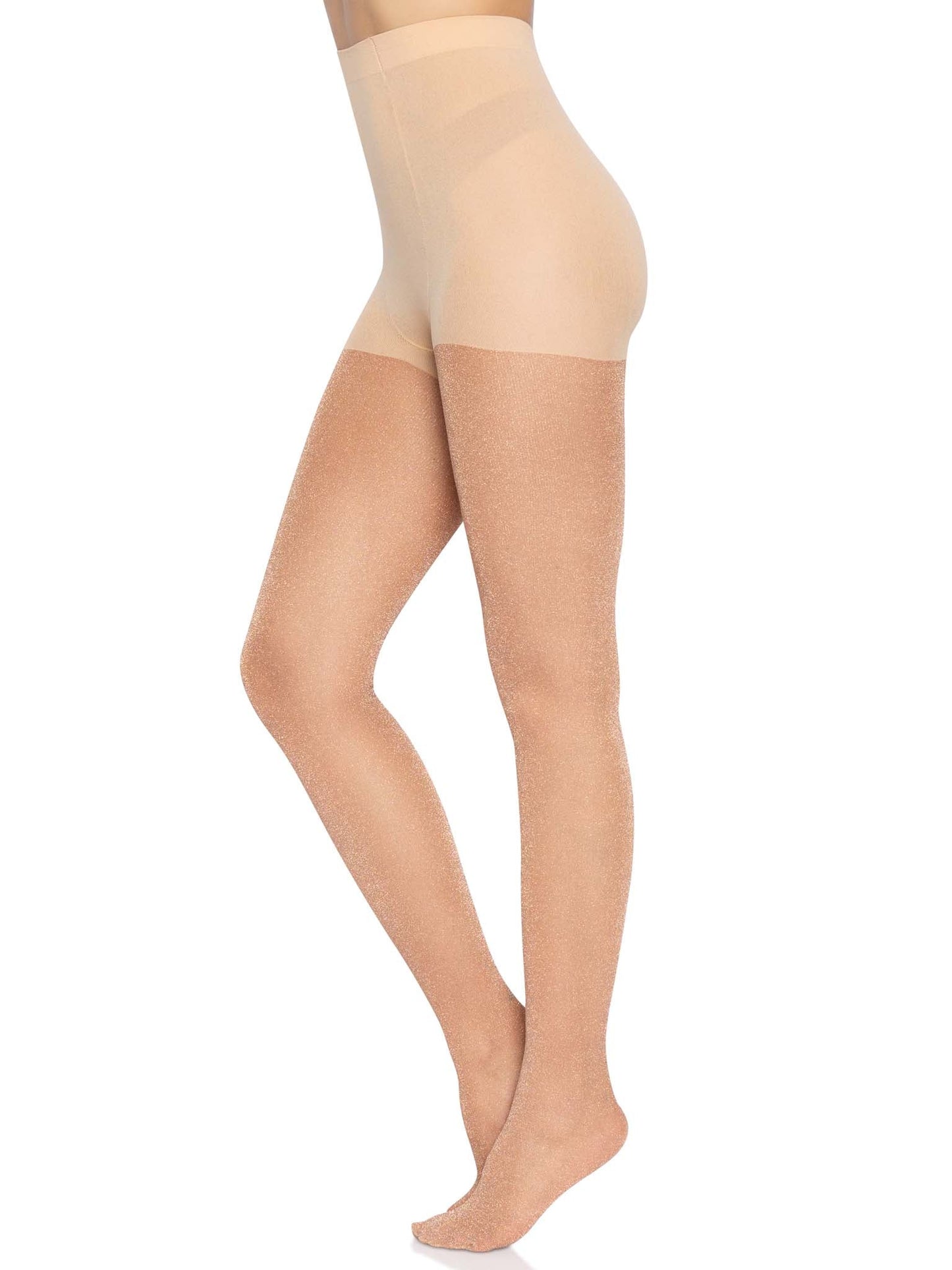 7130 Marsha Lurex Shimmer Tights Rose Gold