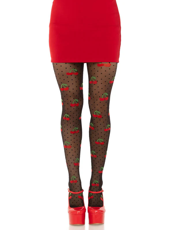 7701 Cherry Pie Dotted Tights