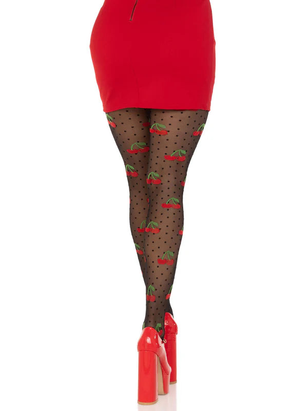 7701 Cherry Pie Dotted Tights