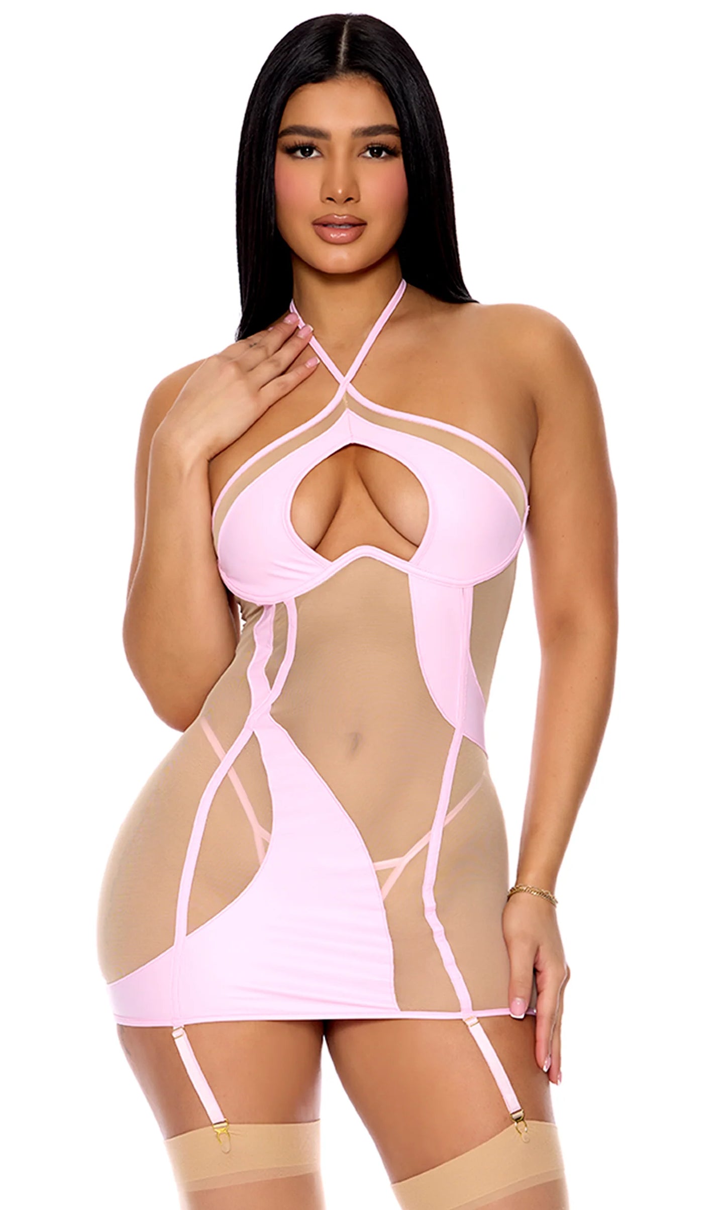774569 Catch My Wave Mesh Chemise Set