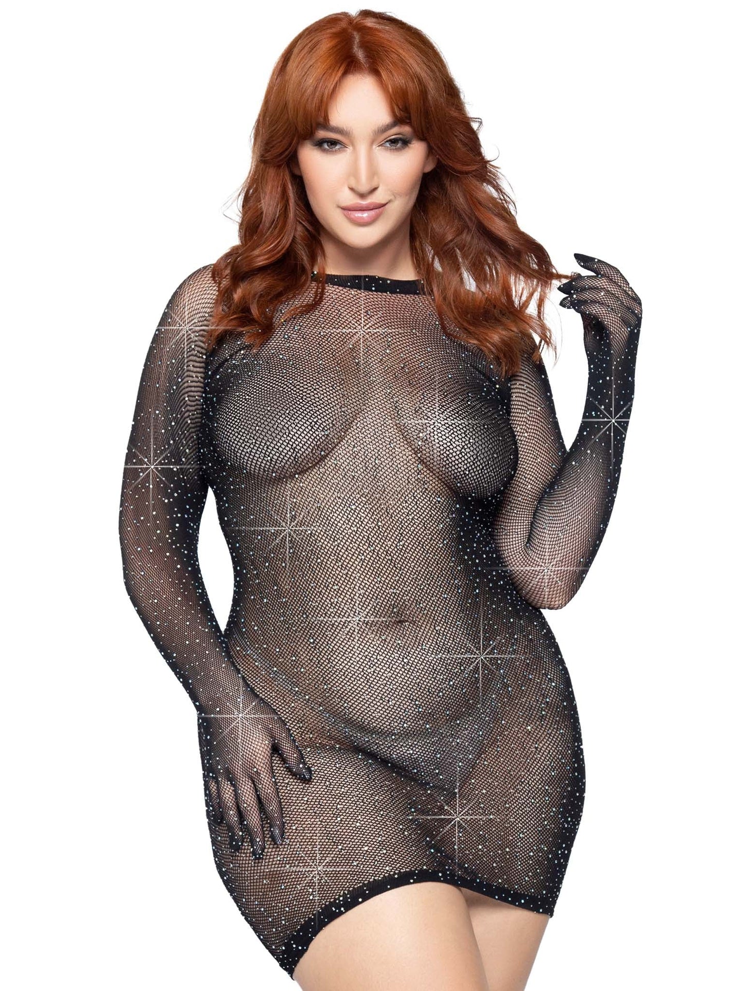 86124x Late Night Love Plus Gloved Dress