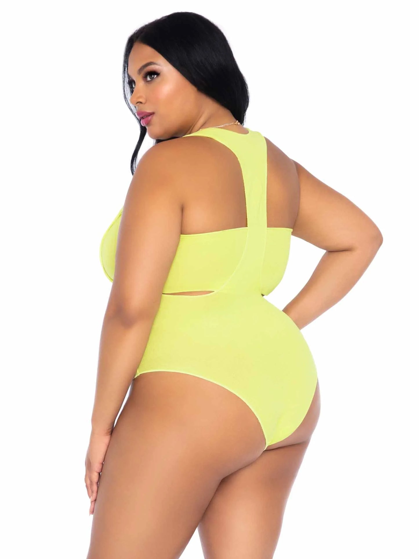 89261x Tongue Tied Plus Bodysuit Set Yellow Neon