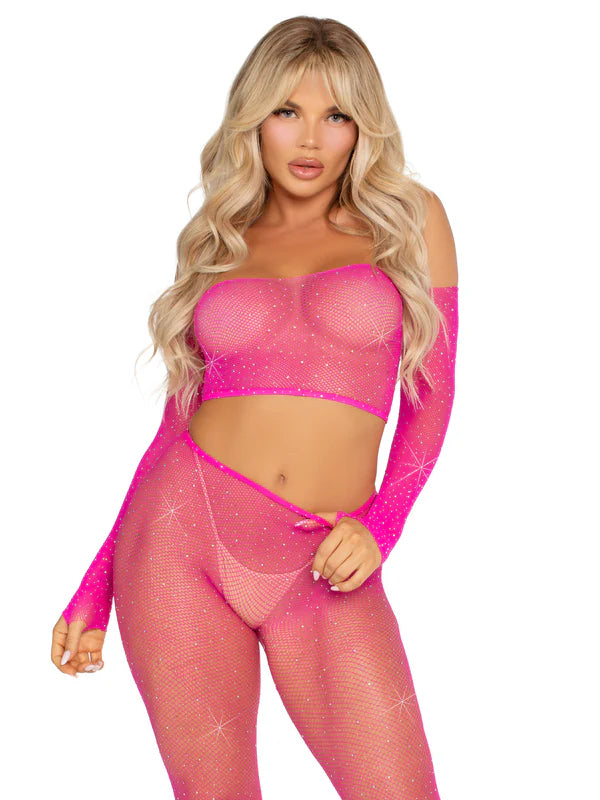 89354 Captivating Crush Crop Top and Leggings Set Pink