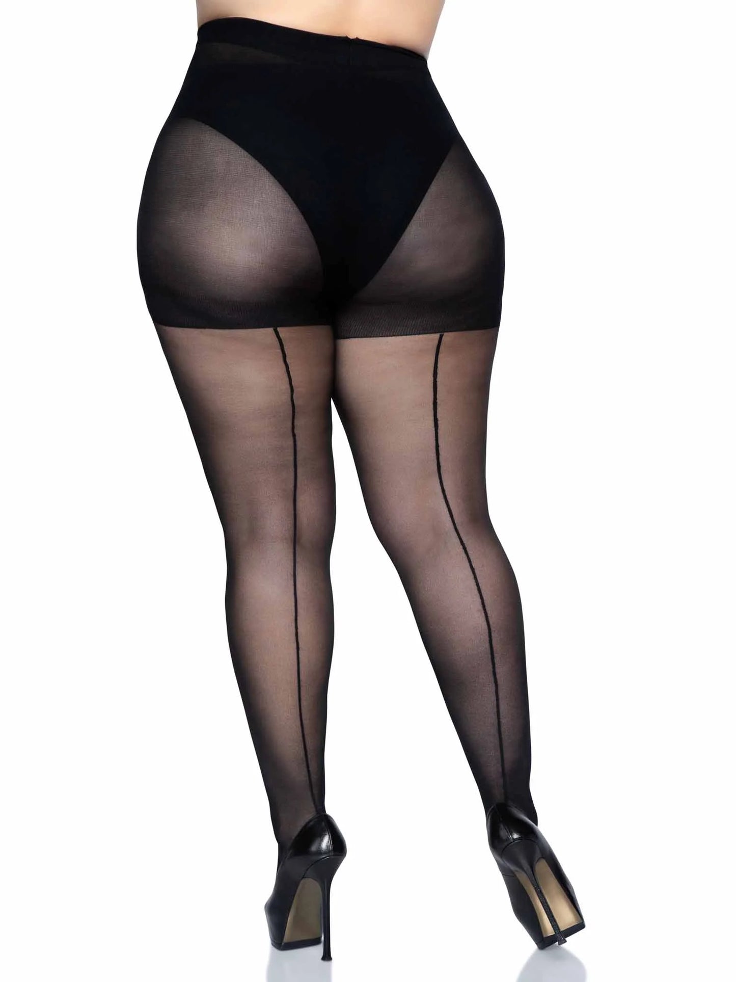 9002x Cadi Sheer Backseam Pantyhose Black