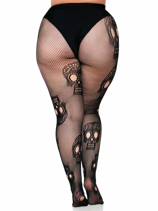 9982X Plus Sugar Skull Net Tights