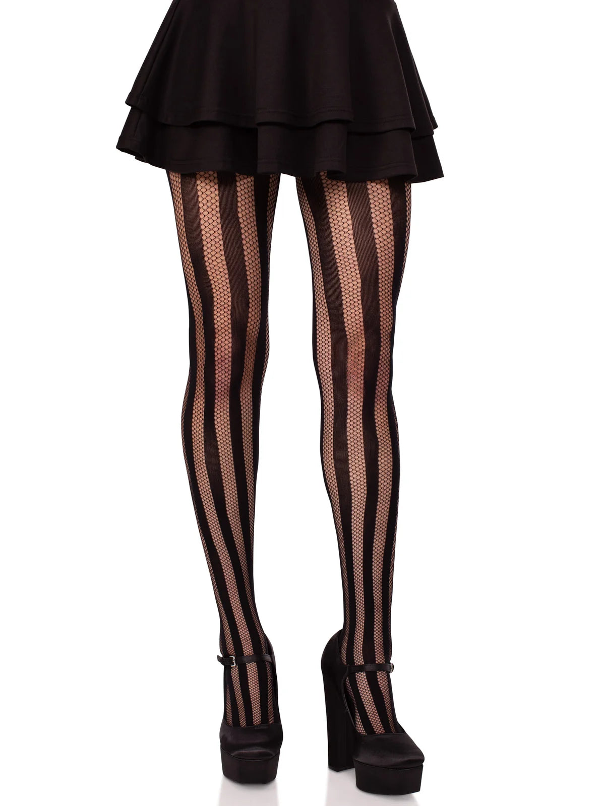 9246 Net and Opaque Striped Tights