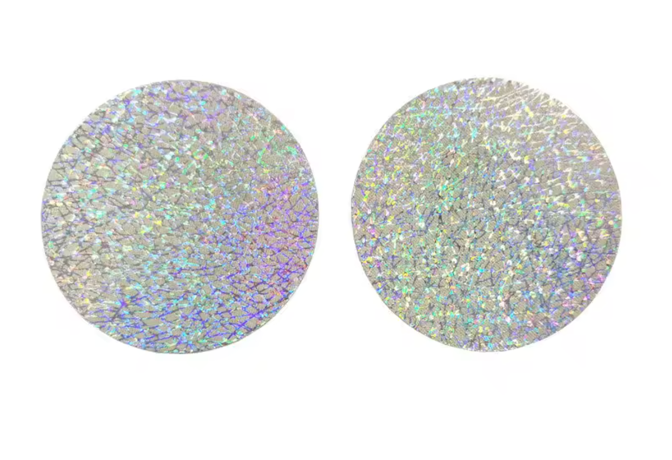 PG207 Disposable Adhesive Nipples Covers Holo Textured