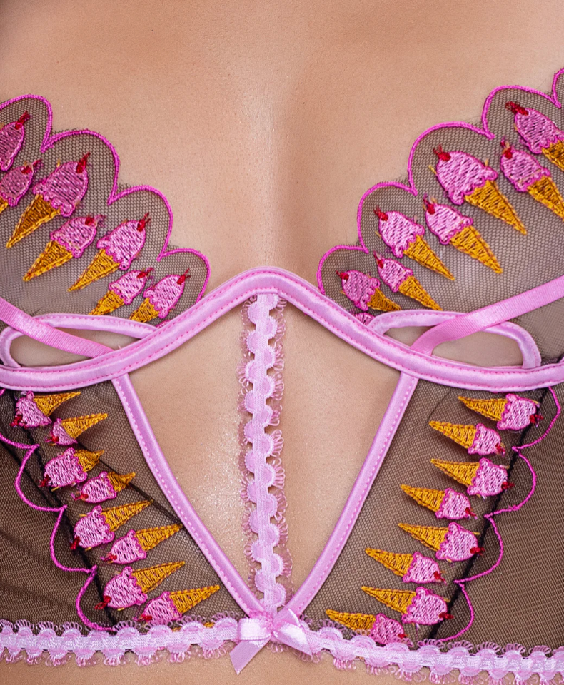 LI598 - Strawberry Sherbet 2-Piece Bustier Short Set