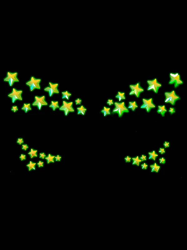 Eye045 Celeste Glow in the Dark Face Jewels Sticker