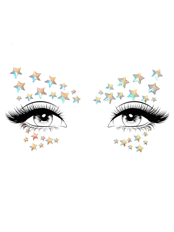 Eye045 Celeste Glow in the Dark Face Jewels Sticker