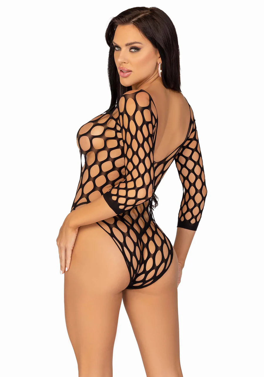 89252 Pothole Net 3/4 Sleeve Bodysuit