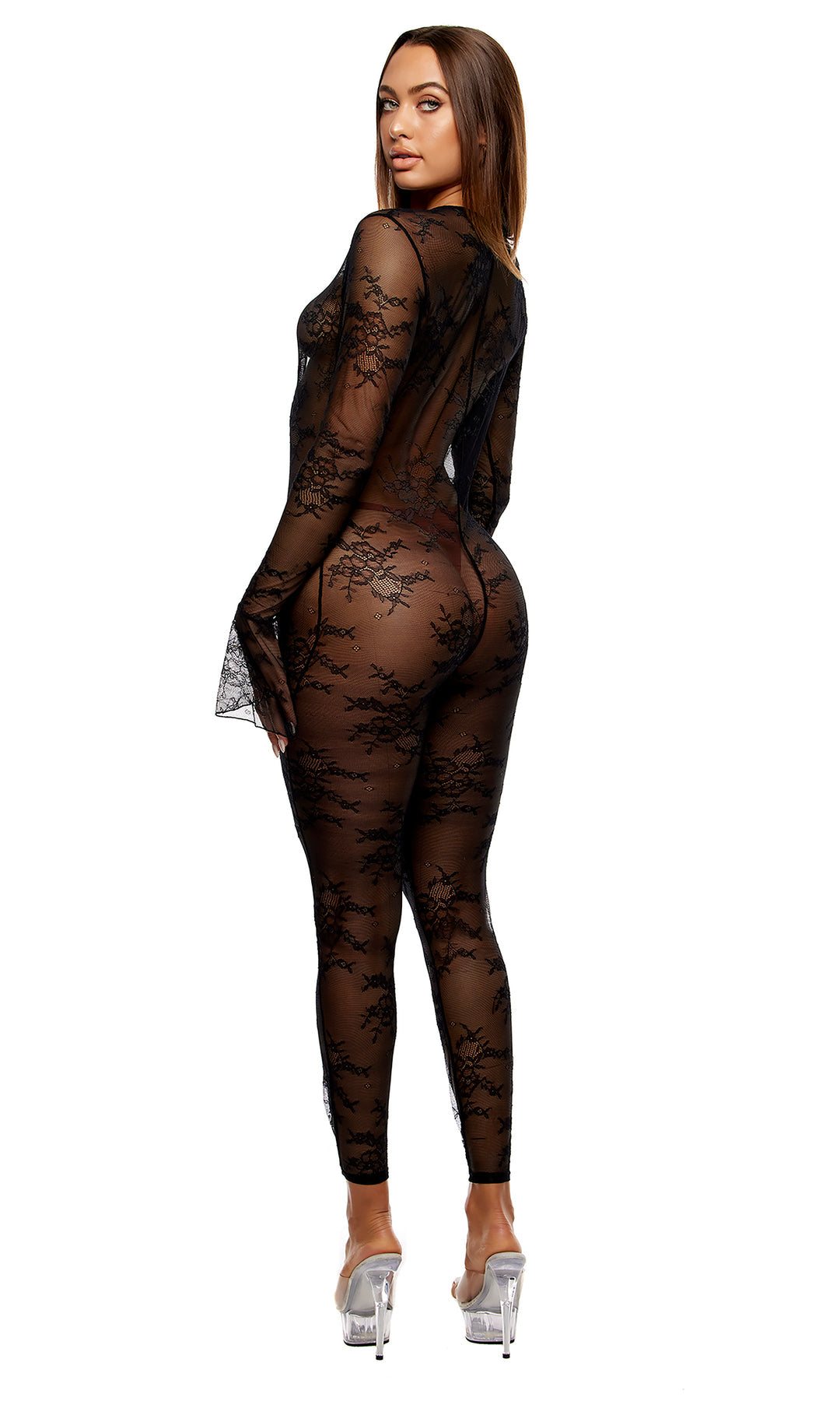 774748 Take It Easy Lounge Lace Jumpsuit - Black