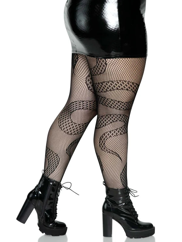 8143X Plus Snake Net Tights