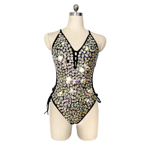 BCR-002 Lustrous Prism Black Crystal One Piece Bodysuit