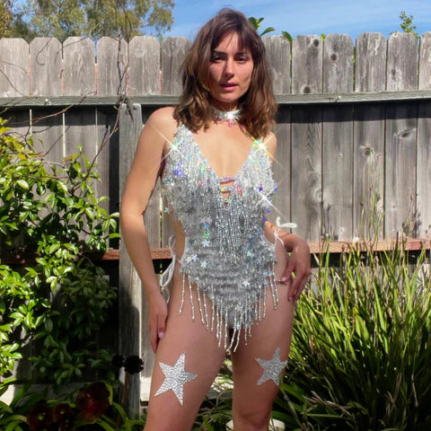SSR-003 Wildest Dreams Swifty Sparkling White One Piece Bodysuit