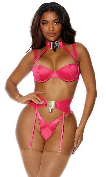 772224 On Lock Lingerie Set Pink