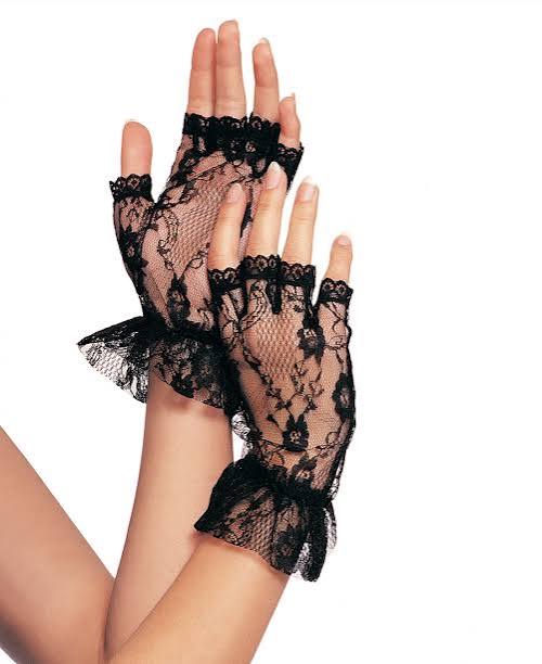 G1205 Lace ruffle Wrist Length Fingerless Gloves