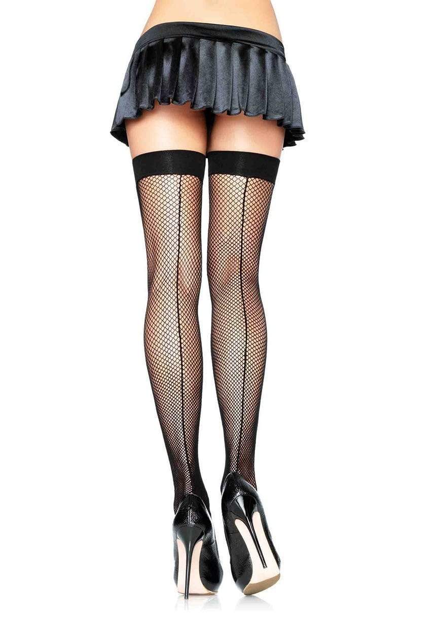 9112 Fiona Fishnet Thigh High Stockings Black