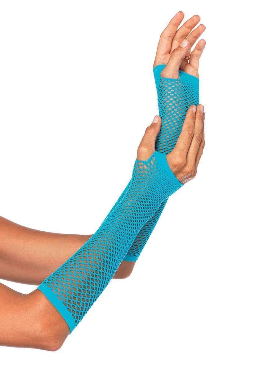 2024 Triangle Net Fingerless Arm Warmer Gloves Neon Blue