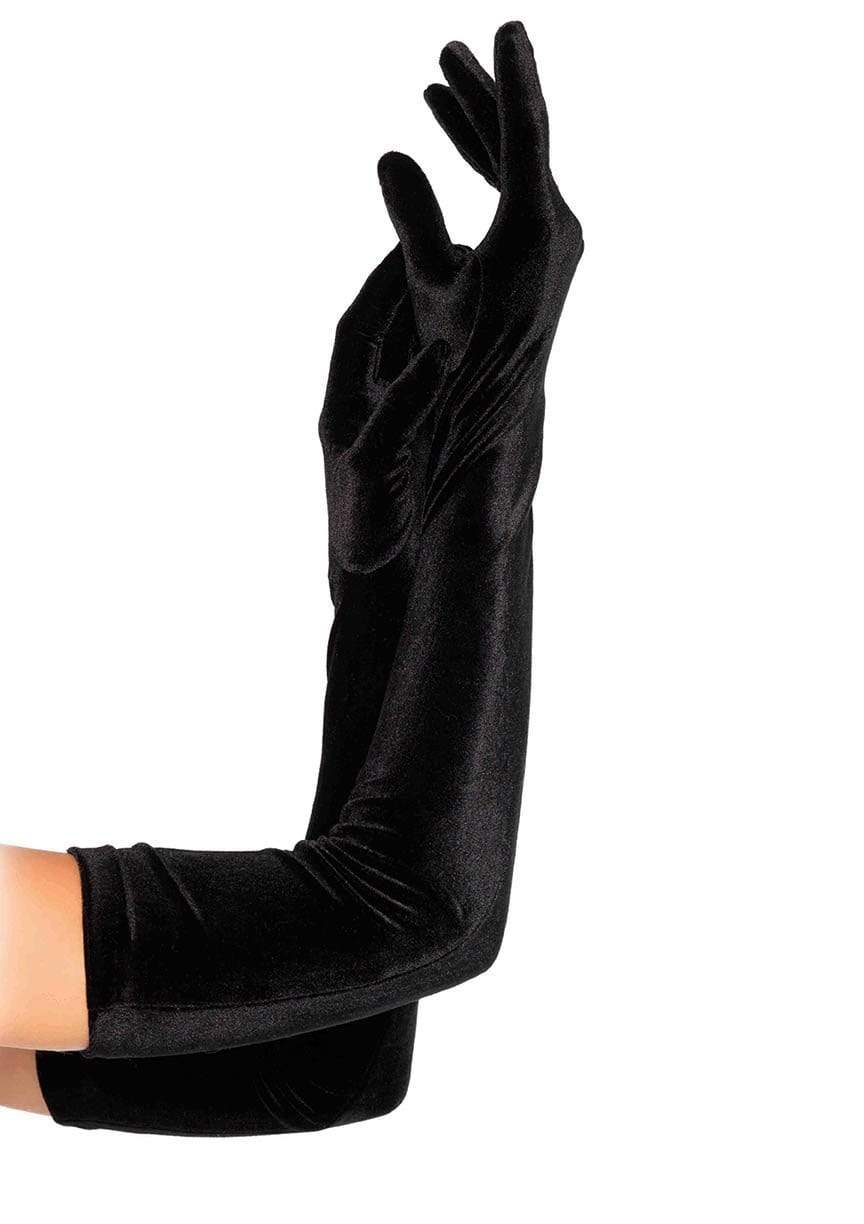 2052 Guantes Opera de Terciopelo Stretch Negro
