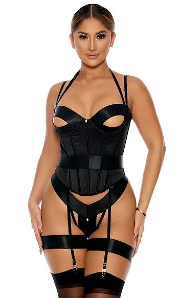 773018 You Can Peek Lingerie Set BLK