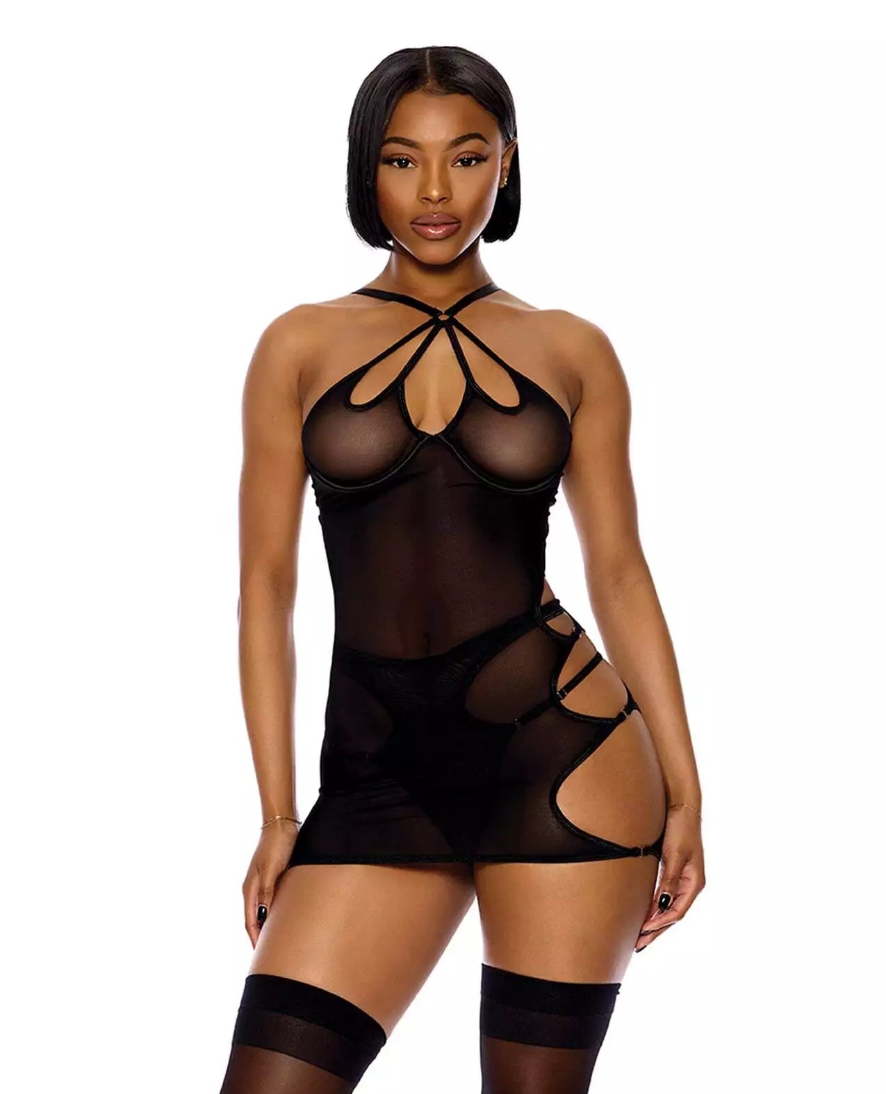 774515 Feeling Butterflies Chemise Black
