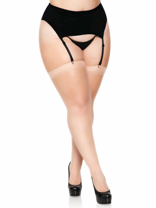 1001Q   Plus Dex Sheer Stockings Nude