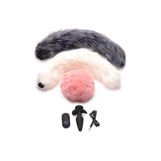 Tailz Snap on Silicone Anal Plug and 3 Interchangeable Tails