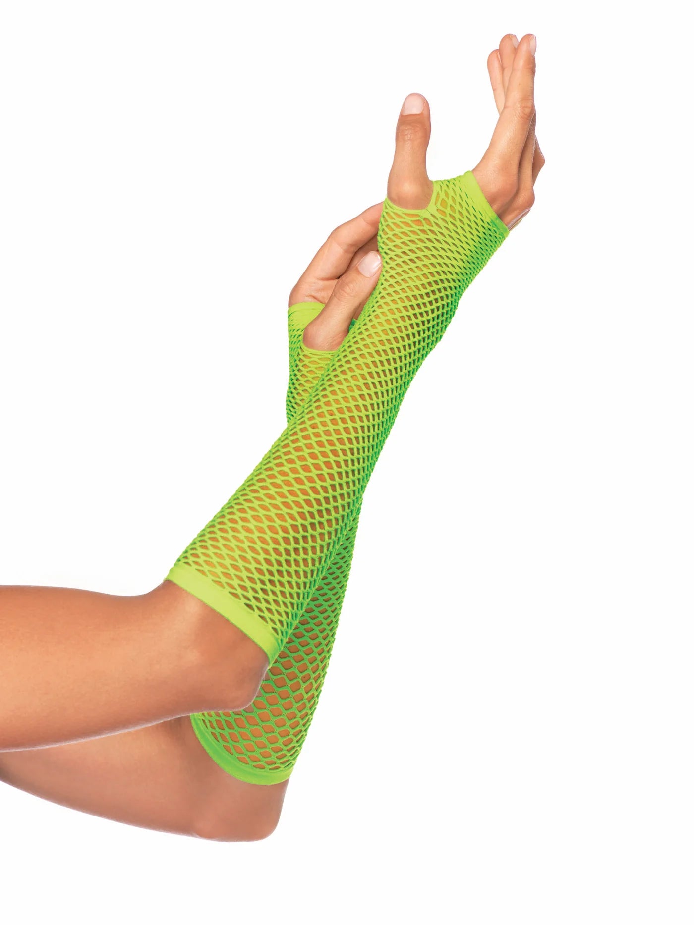 2024 Triangle Net Fingerless Arm Warmer Gloves Neon Green