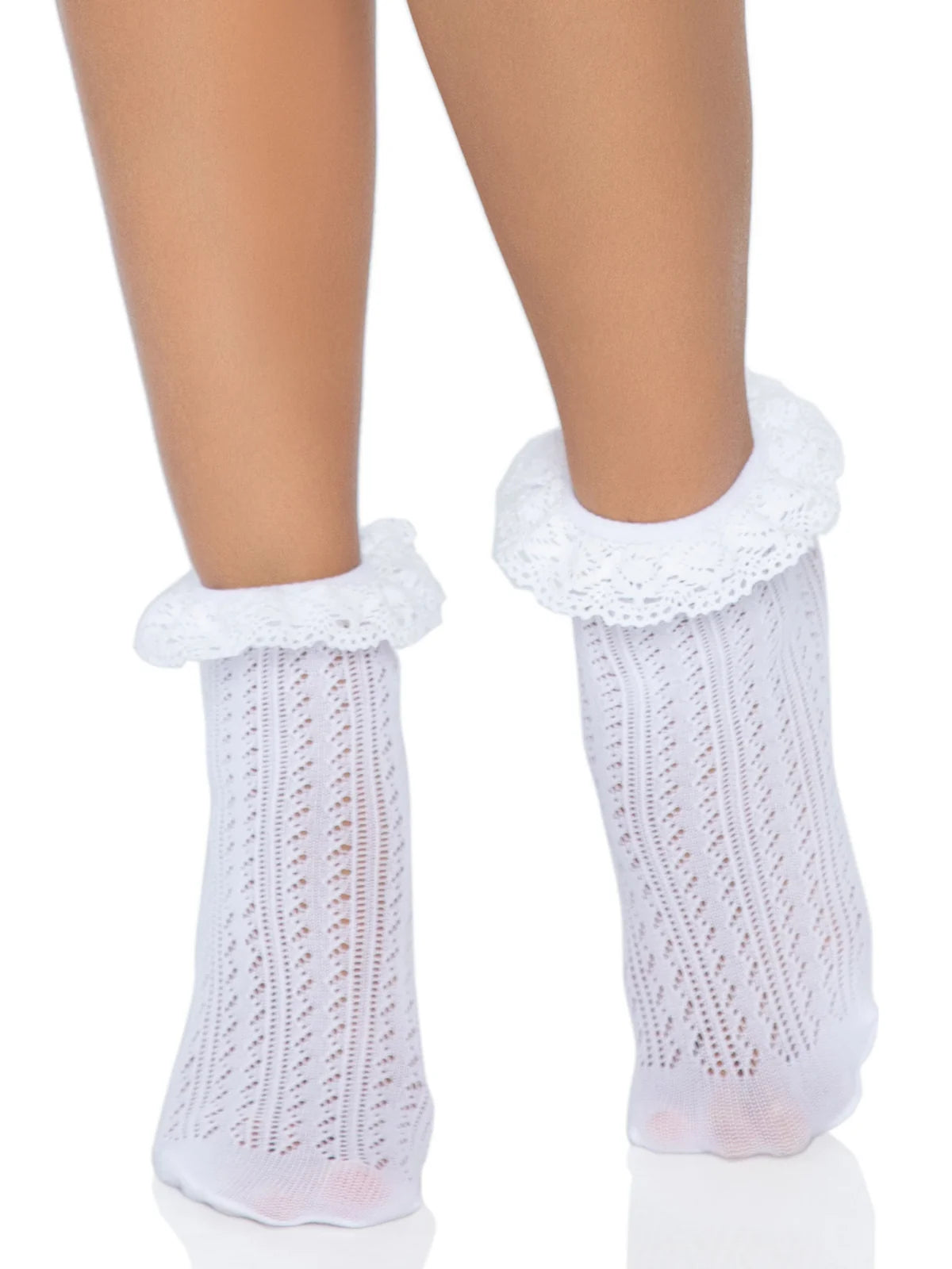 3061 Tobilleras Riley de Ganchillo blanco