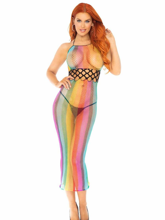 88021 My Crush Rainbow Bodycon Dress festival pride pool beach cover