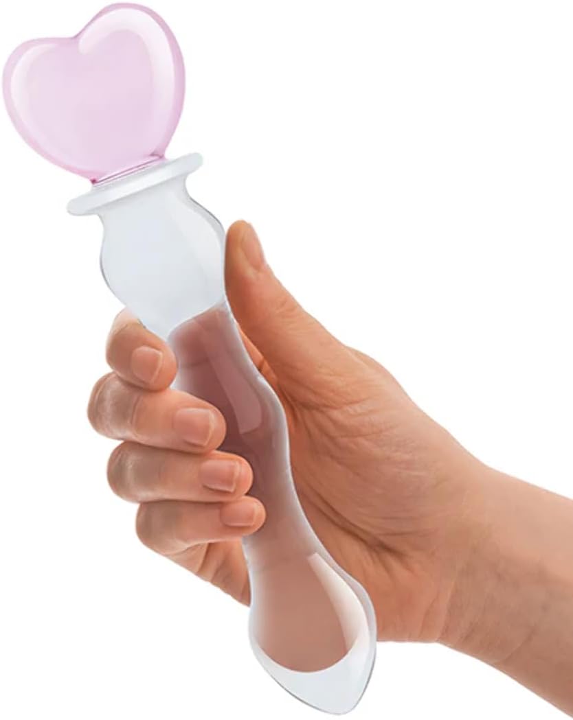 Glas 8" Sweetheart Glass Dildo-Pink /Clear