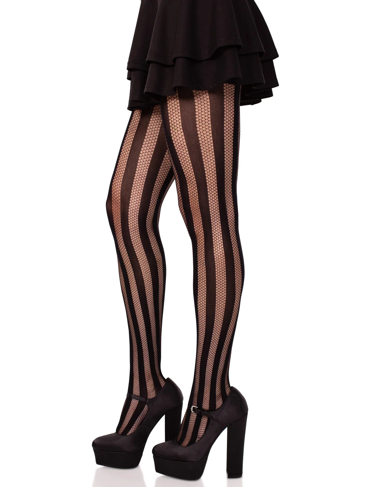 9246 Net and Opaque Striped Tights