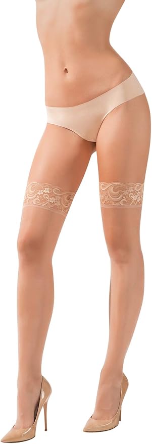 SH014 Lace Sheer tigh high Nude