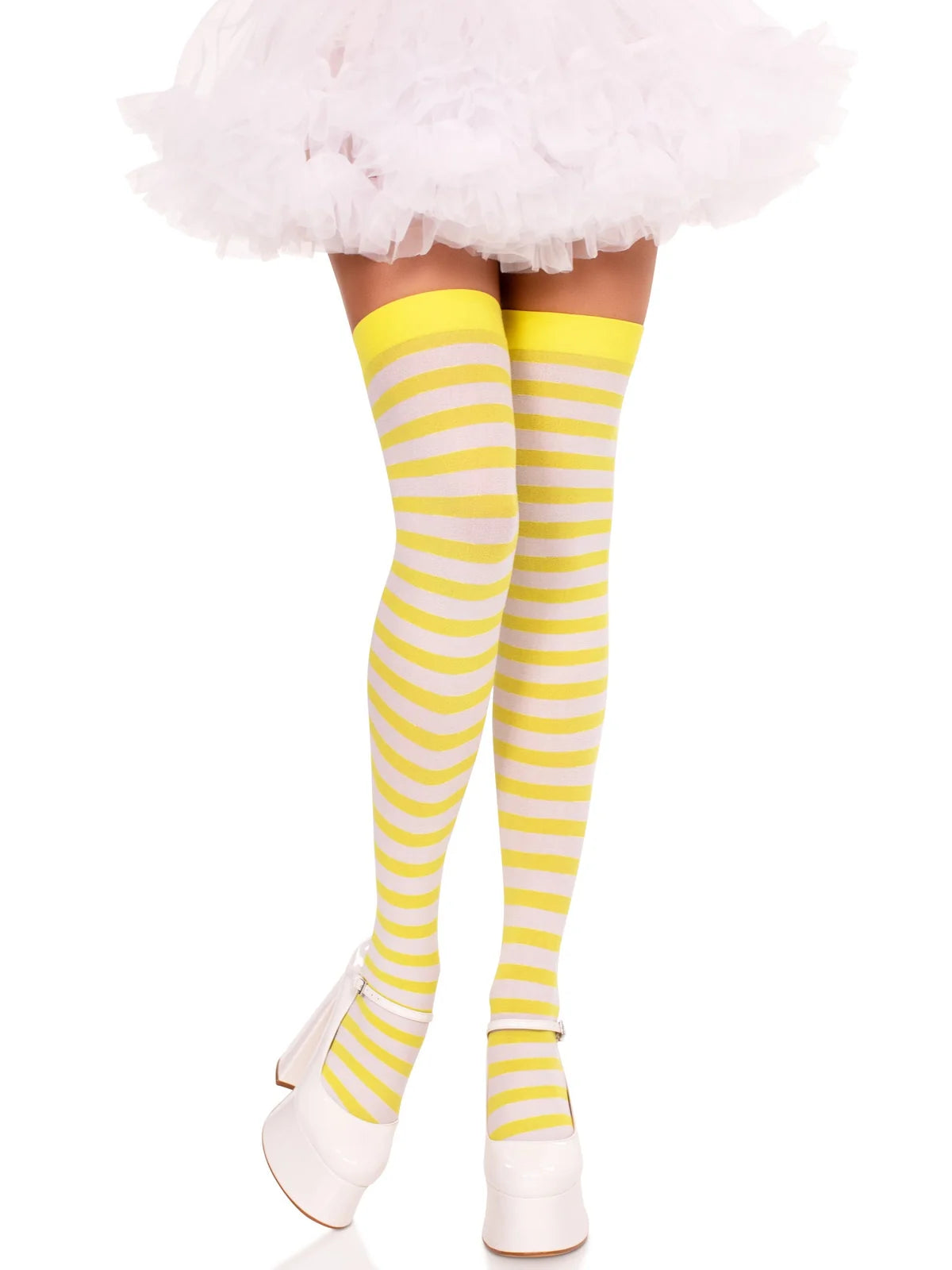 6005 Cari Striped Stockings yellow