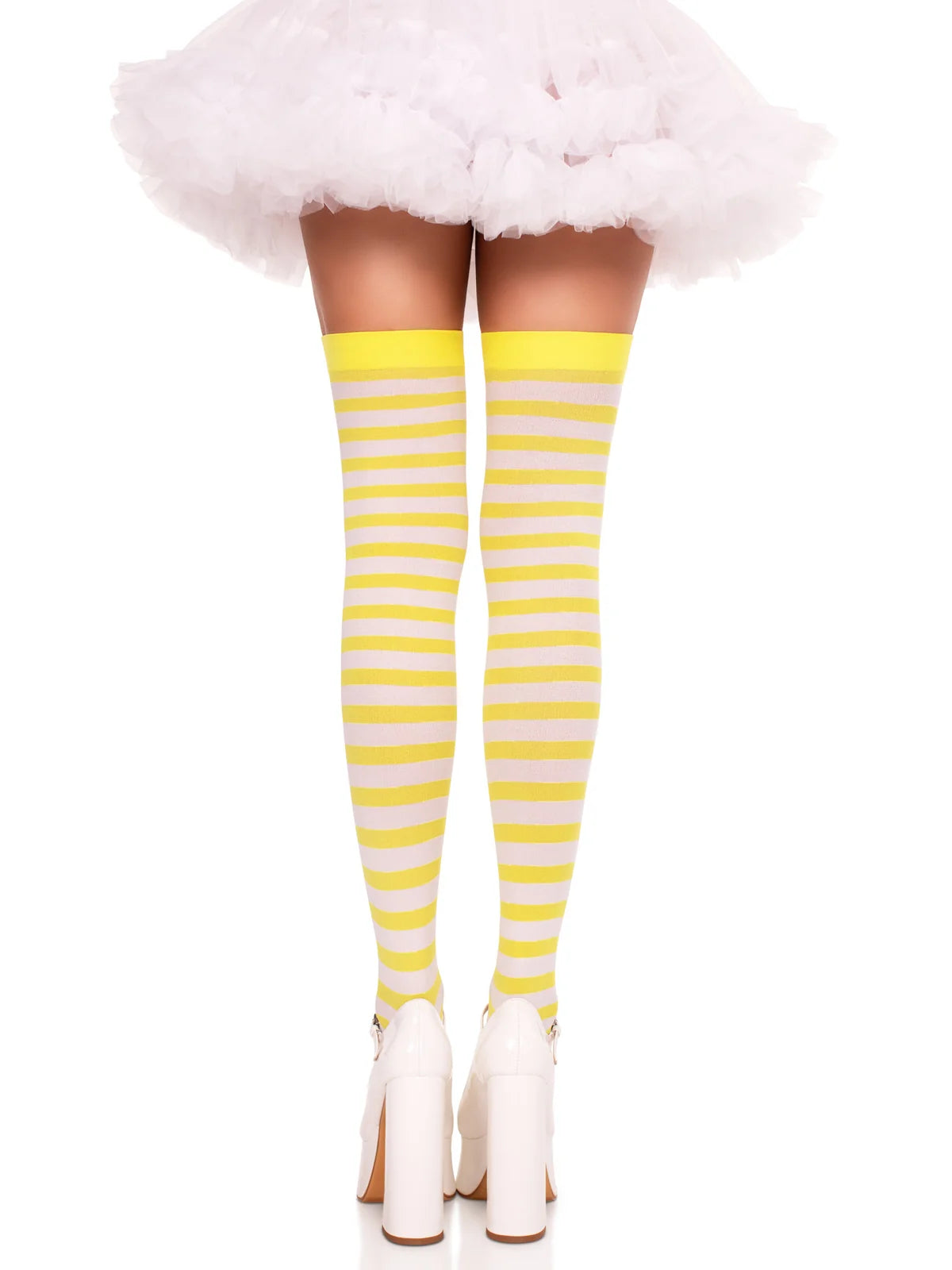 6005 Cari Striped Stockings yellow