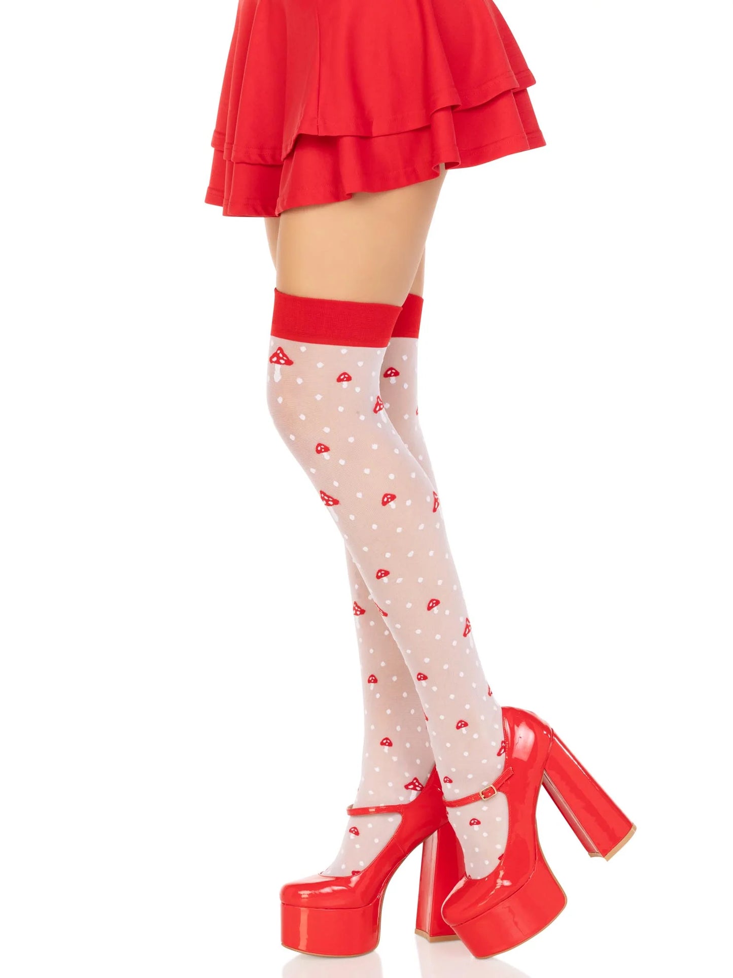 6217 Magic Mushroom Thigh Highs