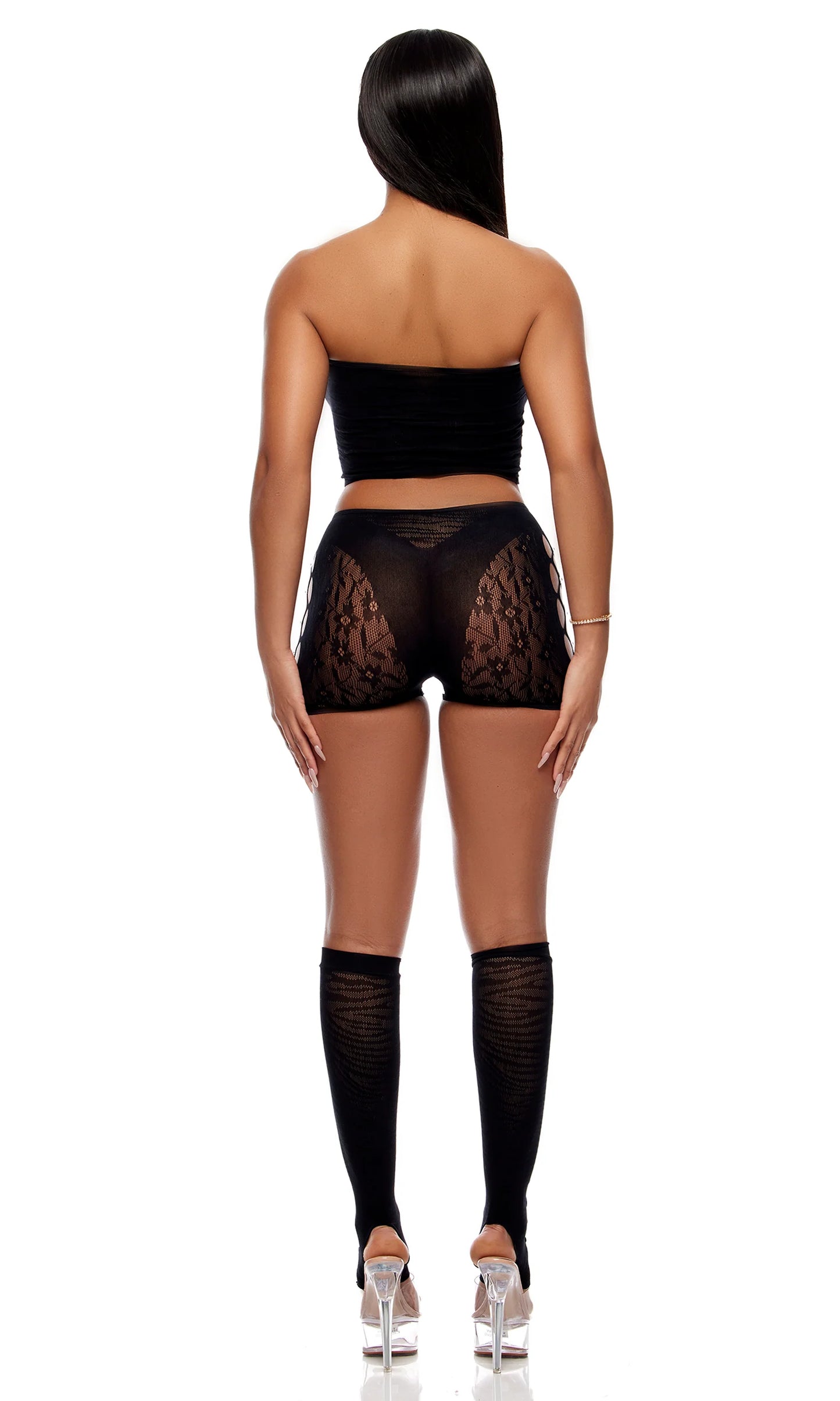 775179 Cross Your Mind Top and Briefs Bodystocking Lingerie Set