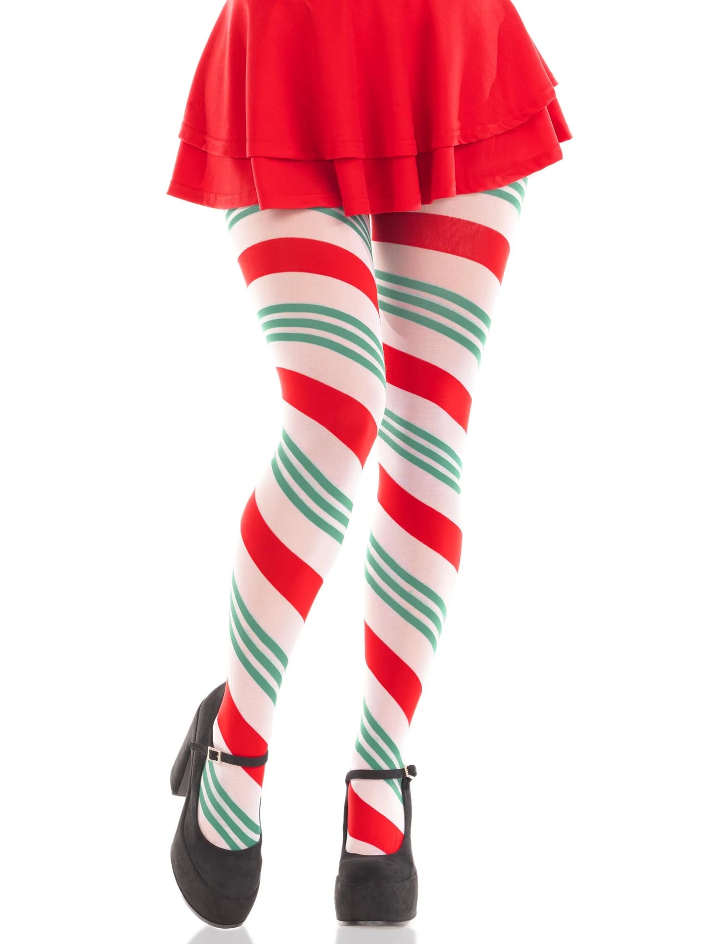 7955 Lane Holiday Ribbon Striped Tights