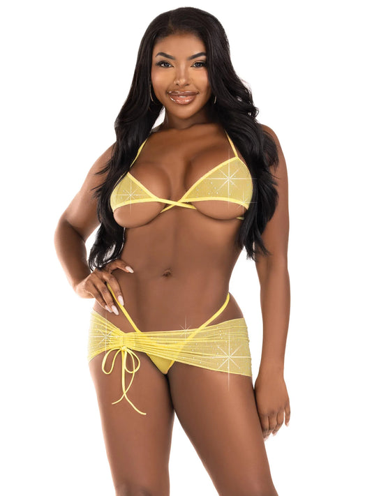 81660 Island Vibes Sarong and Bikini Set Yellow