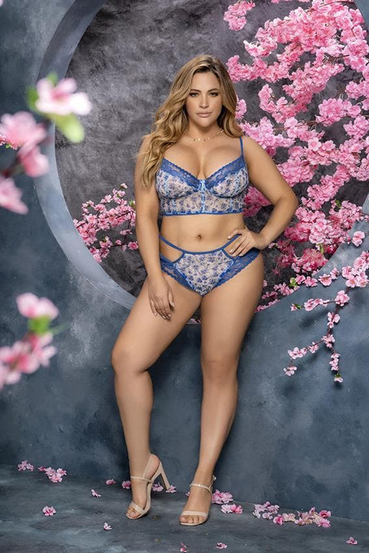 8597X Plus Size Secret Garden Bra Set