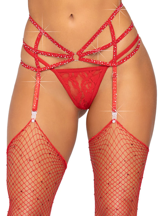 8885 Cinturón Liguero Estée con Strass Rojo